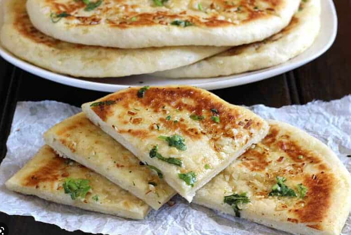 Naan baked with cheese.